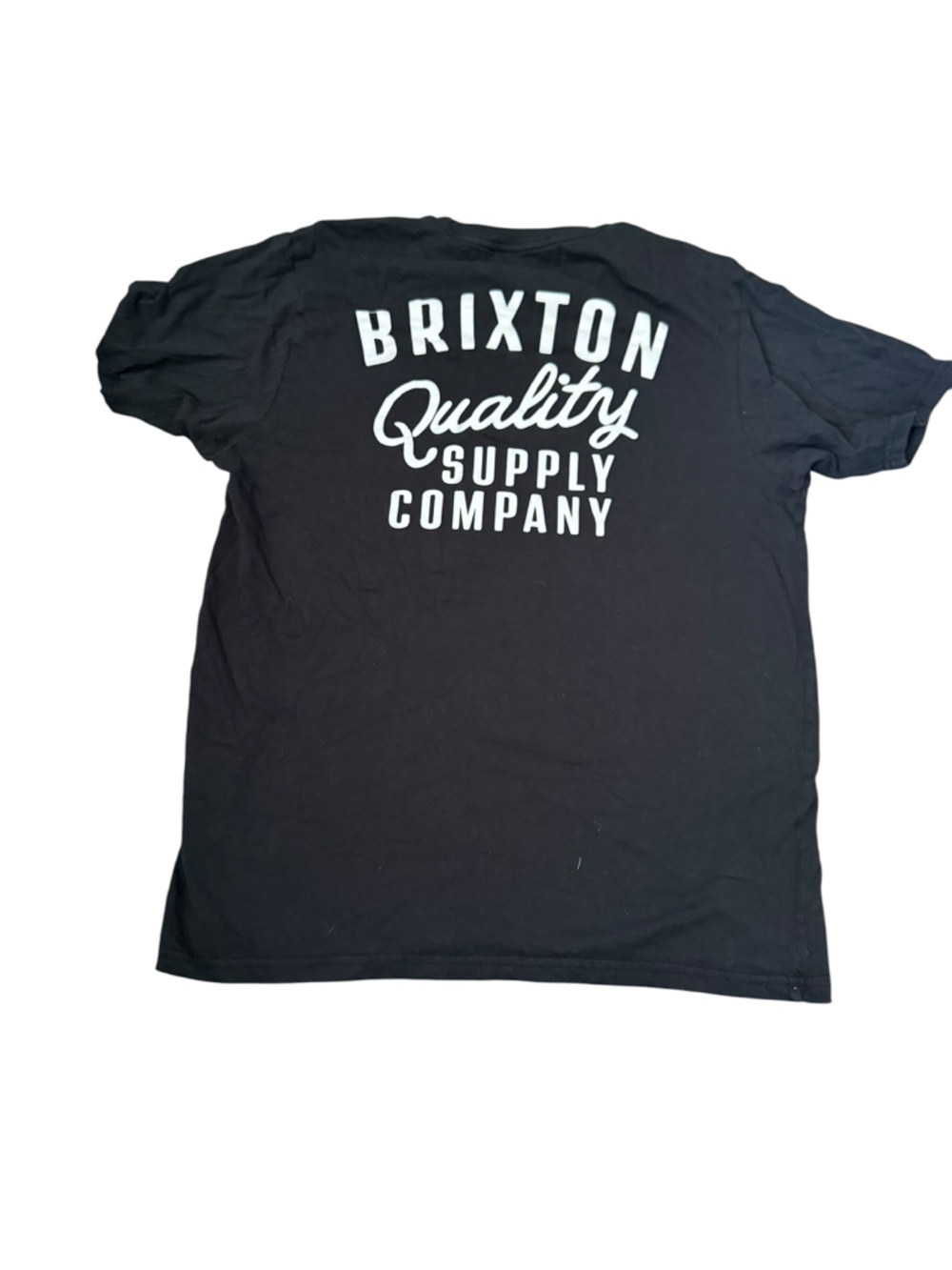 Brixton Black Crewneck Tee with White Chest Logo - Picture 3 of 5